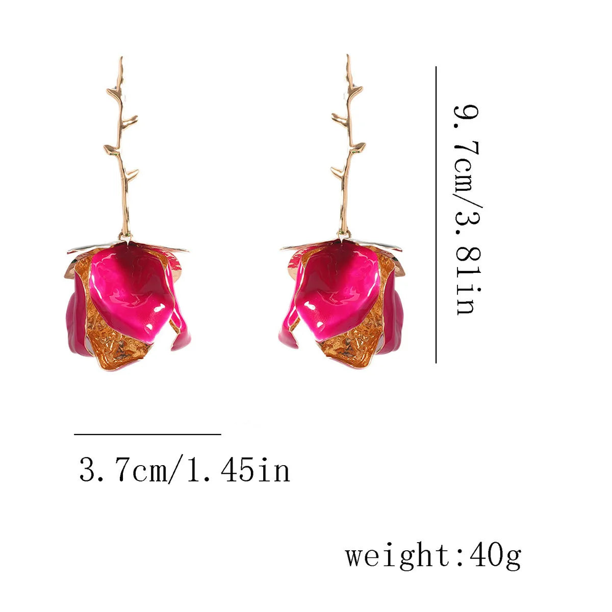 Retro and trendy drip metal floral earrings, niche and versatile, creative design sense