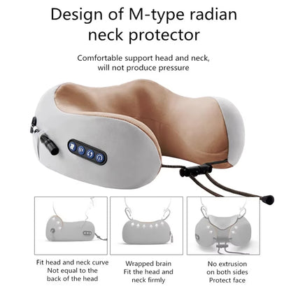 Rechargeable Neck Massager U Shaped Pillow Multifunctional Portable Shoulder Cervical Massager Outdoor Home Car Relaxing Massage