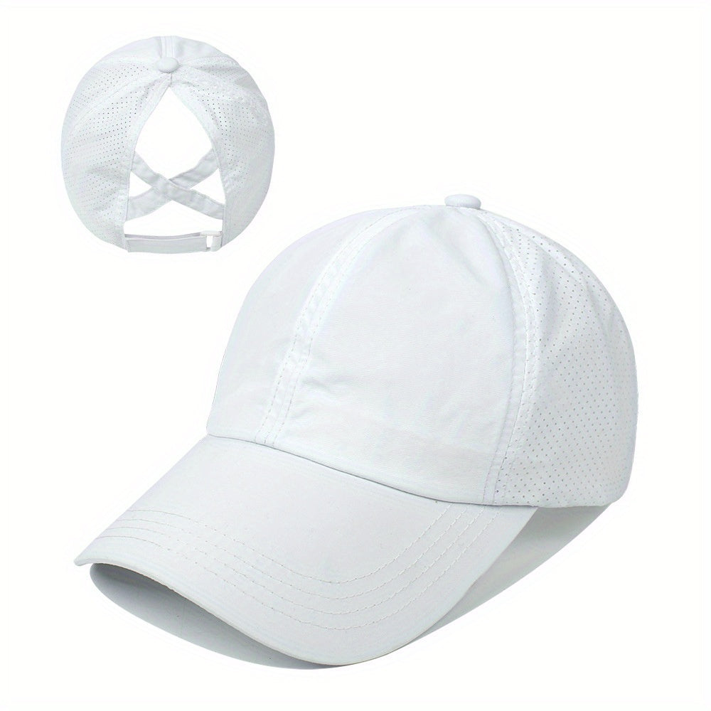 1x Summer Quick Dry Ponytail Baseball Cap Sun Protection Hat Women Sports Cap Camping Cap Hiking Cap Christmas Gift