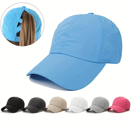 1x Summer Quick Dry Ponytail Baseball Cap Sun Protection Hat Women Sports Cap Camping Cap Hiking Cap Christmas Gift