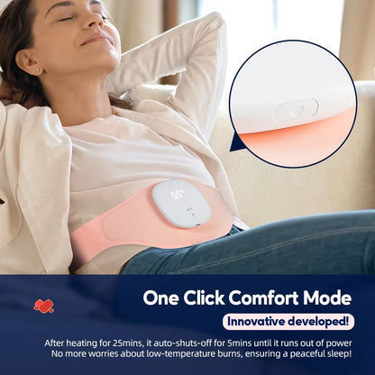 Portable Lady Menstrual Pain Relief Heating Pad Abdominal Massager 5 Level Heating Warm Palace Belt Period Cramps Hot Compress