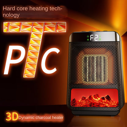 3D dynamic flame heater, household heater, silent and energy-saving PTC speed electric heater