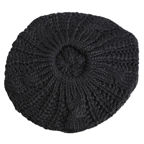 2022 Women's Beret Braided Baggy Wool Knitted Warm Winter Beanie Hat Ski Cap Korean Girl Twisted Hemp Flower Beret кепка женская