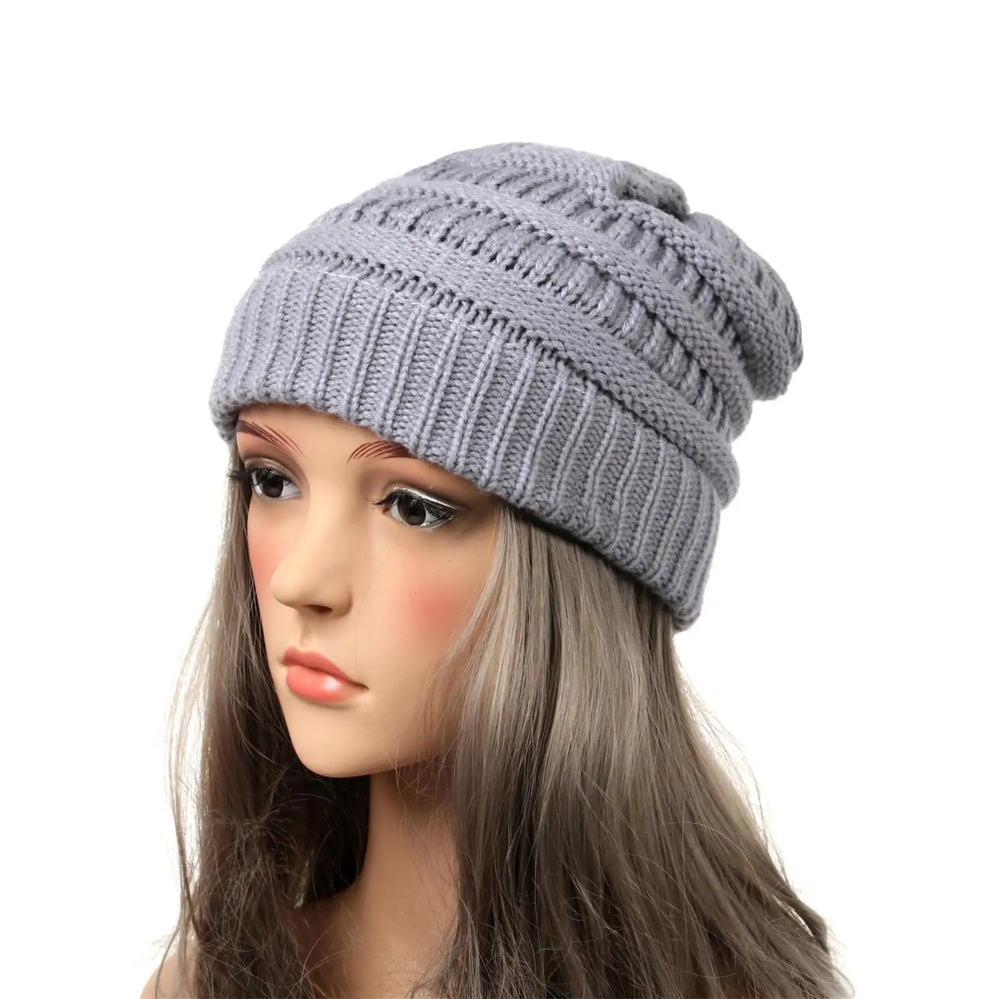 25 Color Knitted Beanies Hat Cap Skully Trendy Warm Chunky Soft Stretch Cable Knit Winter Hat For Women Fashion Gift