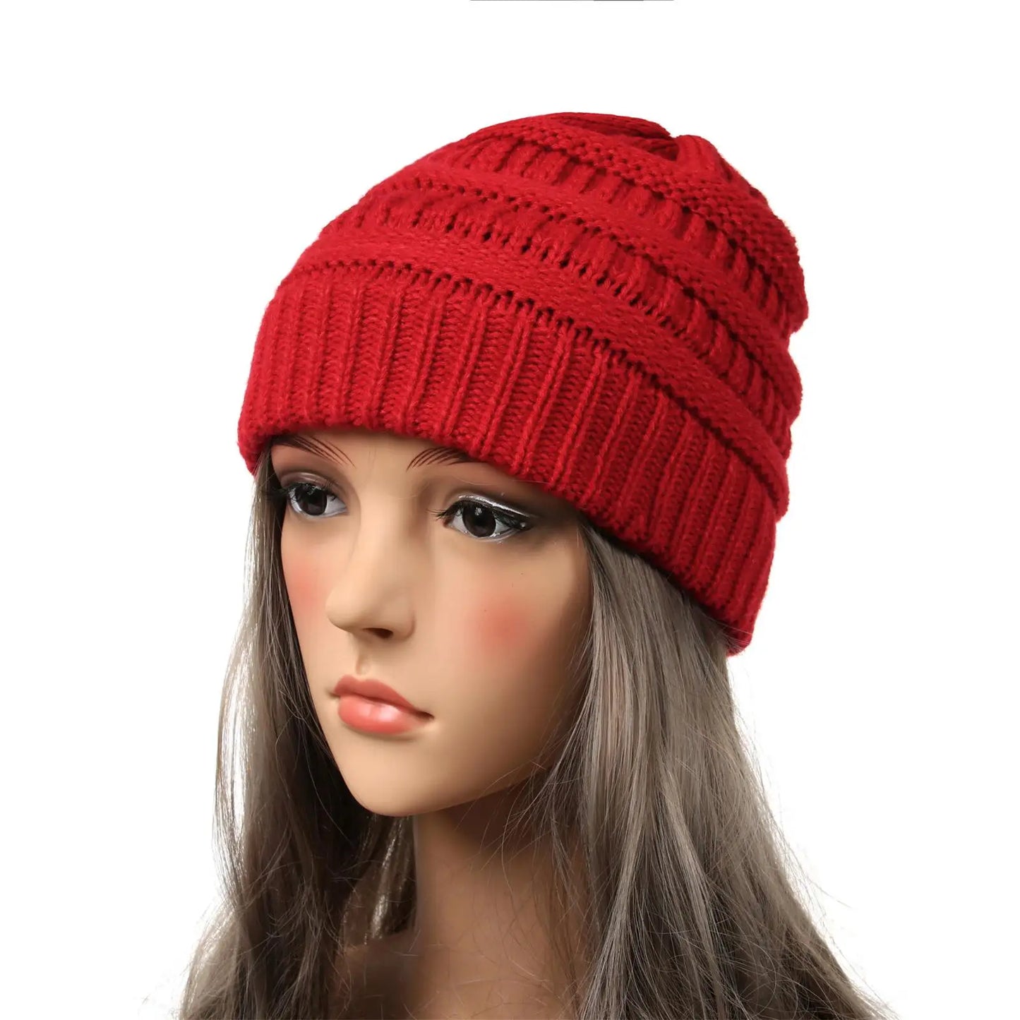 25 Color Knitted Beanies Hat Cap Skully Trendy Warm Chunky Soft Stretch Cable Knit Winter Hat For Women Fashion Gift