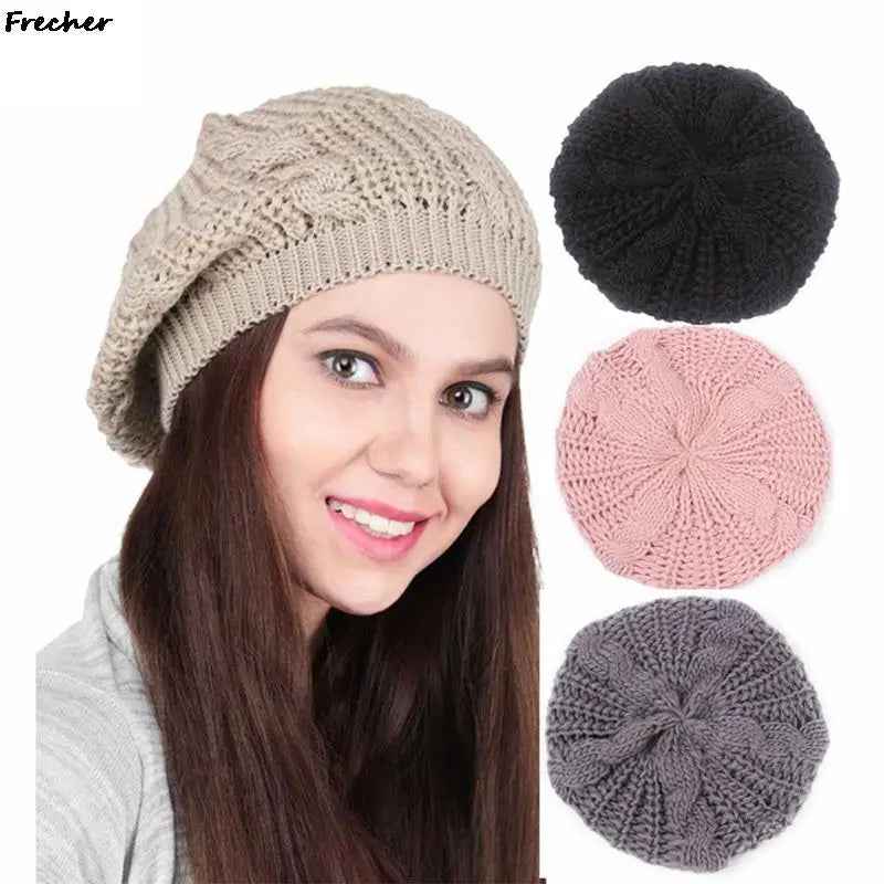 Winter Baggy Beanie Hat Women Comfortable Knitted Cap Keep Warm Berets Hats Loose Hair Cover Autumn Fashion Party Wool Beanies