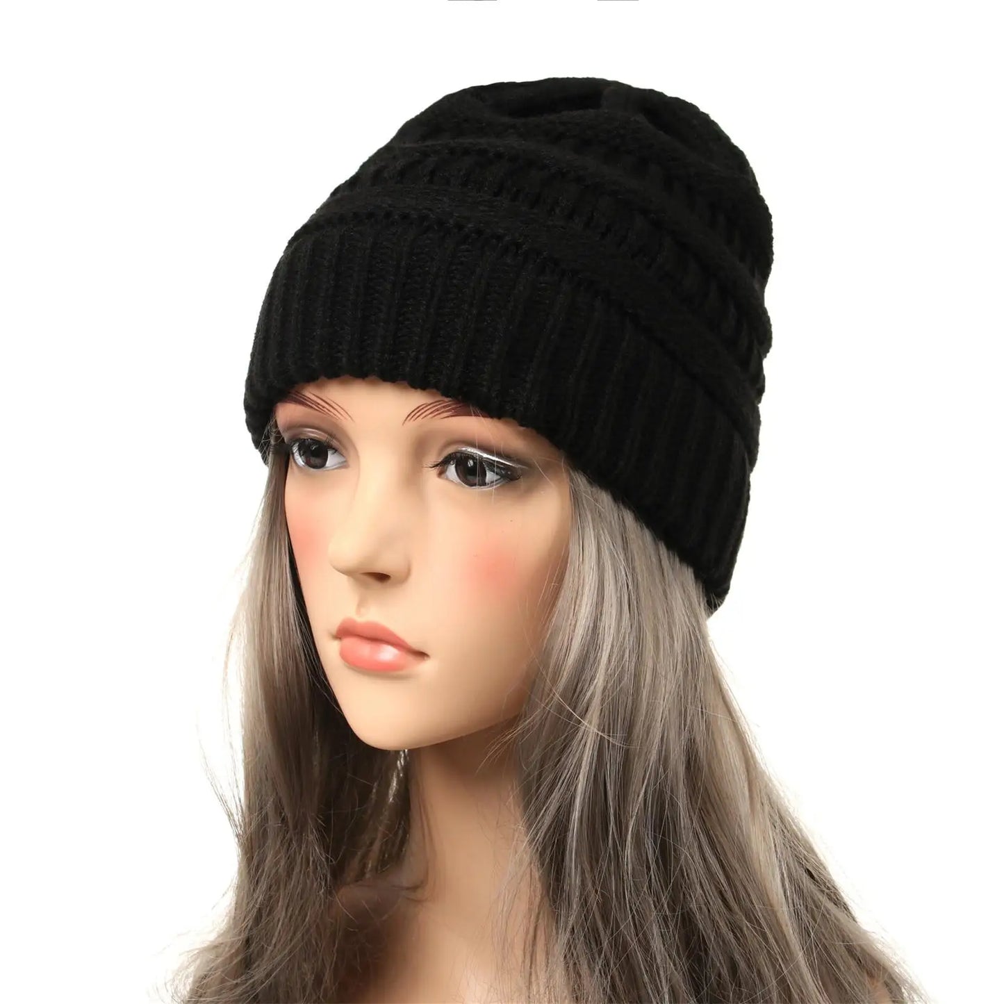 25 Color Knitted Beanies Hat Cap Skully Trendy Warm Chunky Soft Stretch Cable Knit Winter Hat For Women Fashion Gift