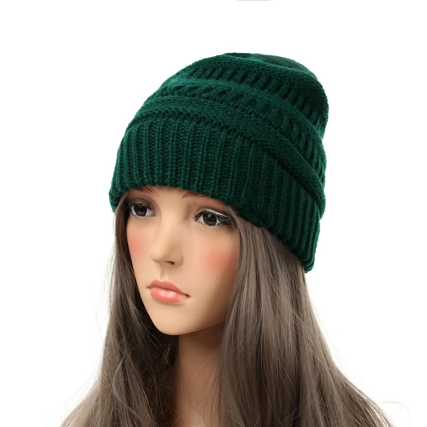 25 Color Knitted Beanies Hat Cap Skully Trendy Warm Chunky Soft Stretch Cable Knit Winter Hat For Women Fashion Gift