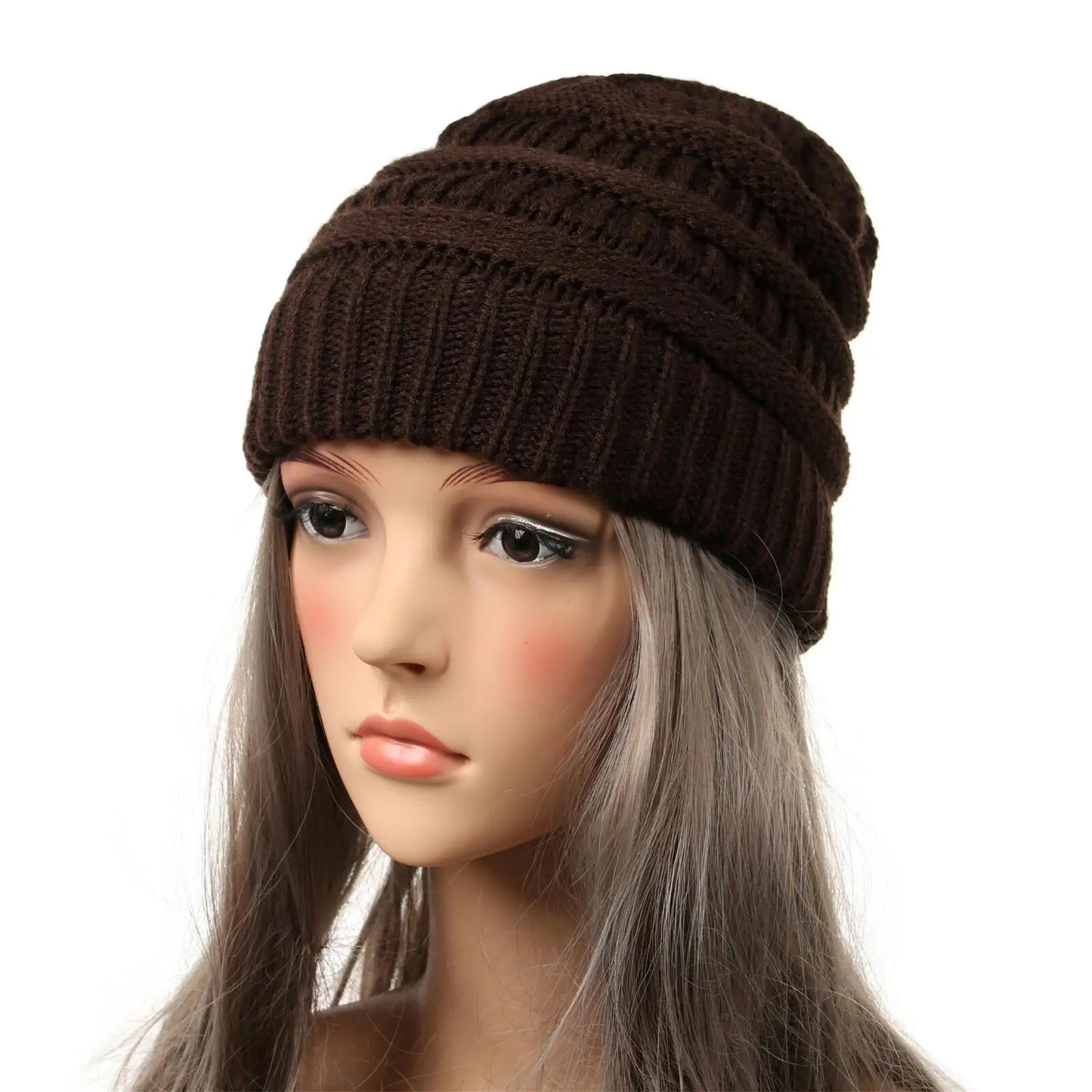 25 Color Knitted Beanies Hat Cap Skully Trendy Warm Chunky Soft Stretch Cable Knit Winter Hat For Women Fashion Gift