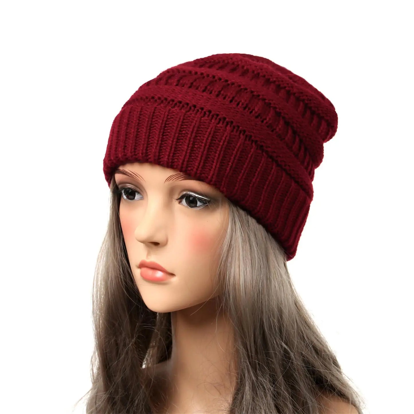 25 Color Knitted Beanies Hat Cap Skully Trendy Warm Chunky Soft Stretch Cable Knit Winter Hat For Women Fashion Gift