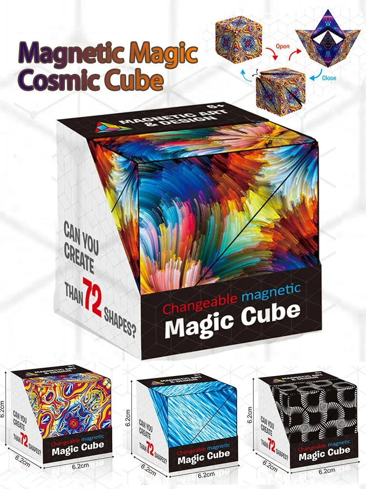 Magic Infinite Cosmic Cube Shasibo Cubes Magnetic Changeable Cubes Magnetic Cubes Magnet Fidget AntiStres Flip Cubic Puzzle Toys