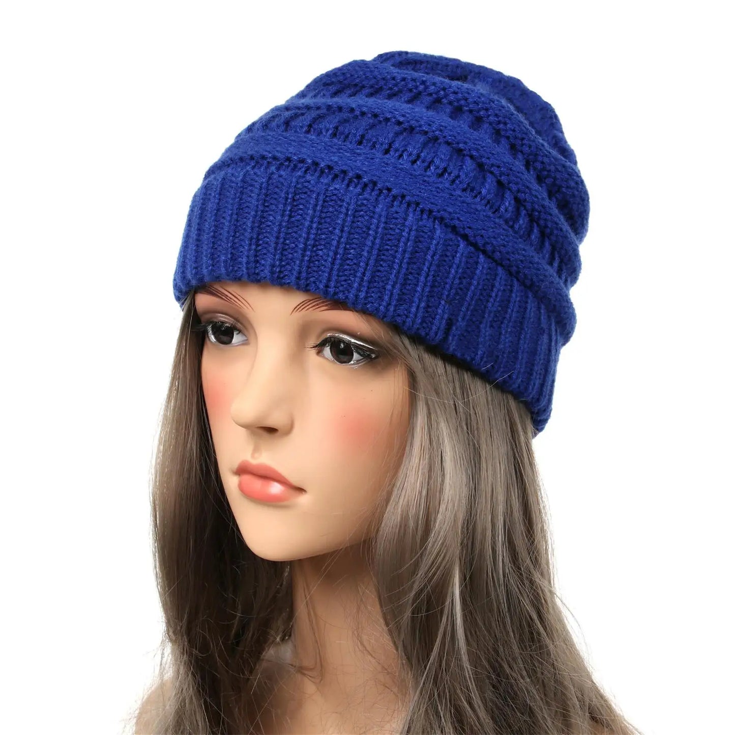 25 Color Knitted Beanies Hat Cap Skully Trendy Warm Chunky Soft Stretch Cable Knit Winter Hat For Women Fashion Gift