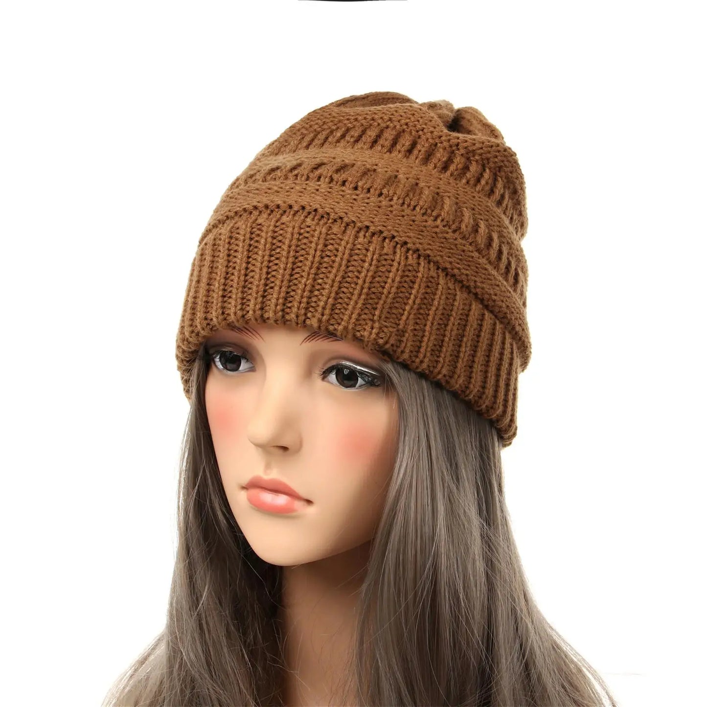 25 Color Knitted Beanies Hat Cap Skully Trendy Warm Chunky Soft Stretch Cable Knit Winter Hat For Women Fashion Gift