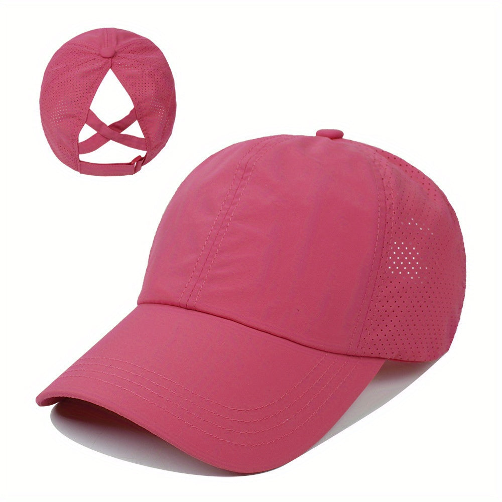 1x Summer Quick Dry Ponytail Baseball Cap Sun Protection Hat Women Sports Cap Camping Cap Hiking Cap Christmas Gift