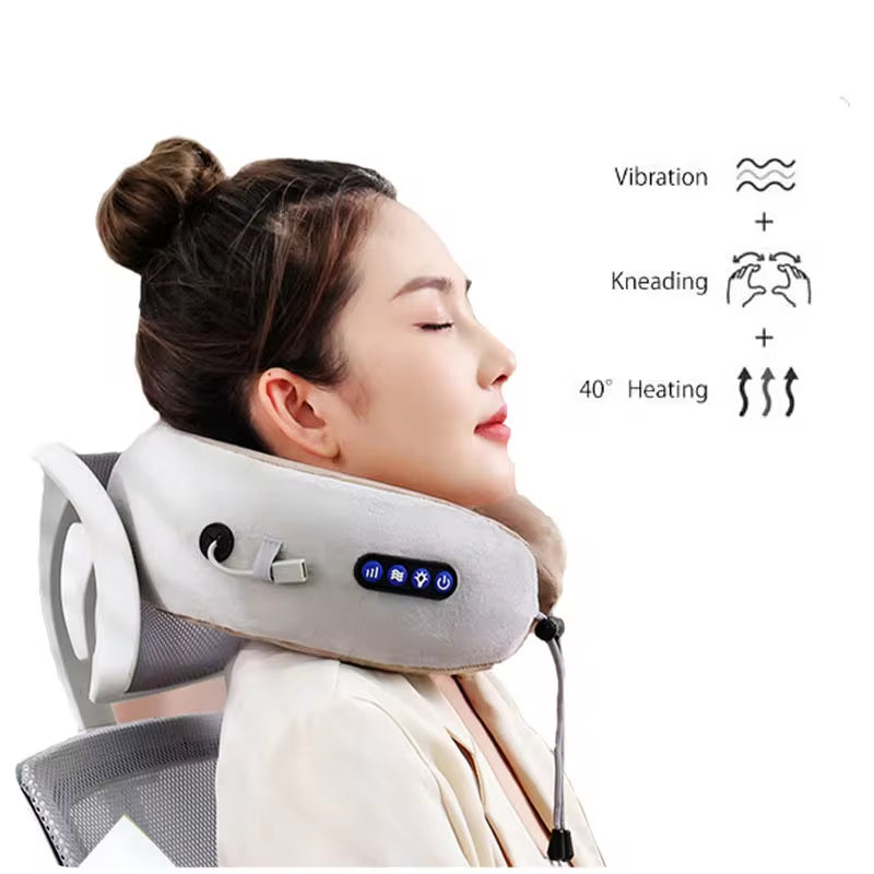 Rechargeable Neck Massager U Shaped Pillow Multifunctional Portable Shoulder Cervical Massager Outdoor Home Car Relaxing Massage